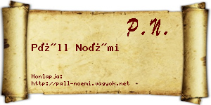 Páll Noémi névjegykártya